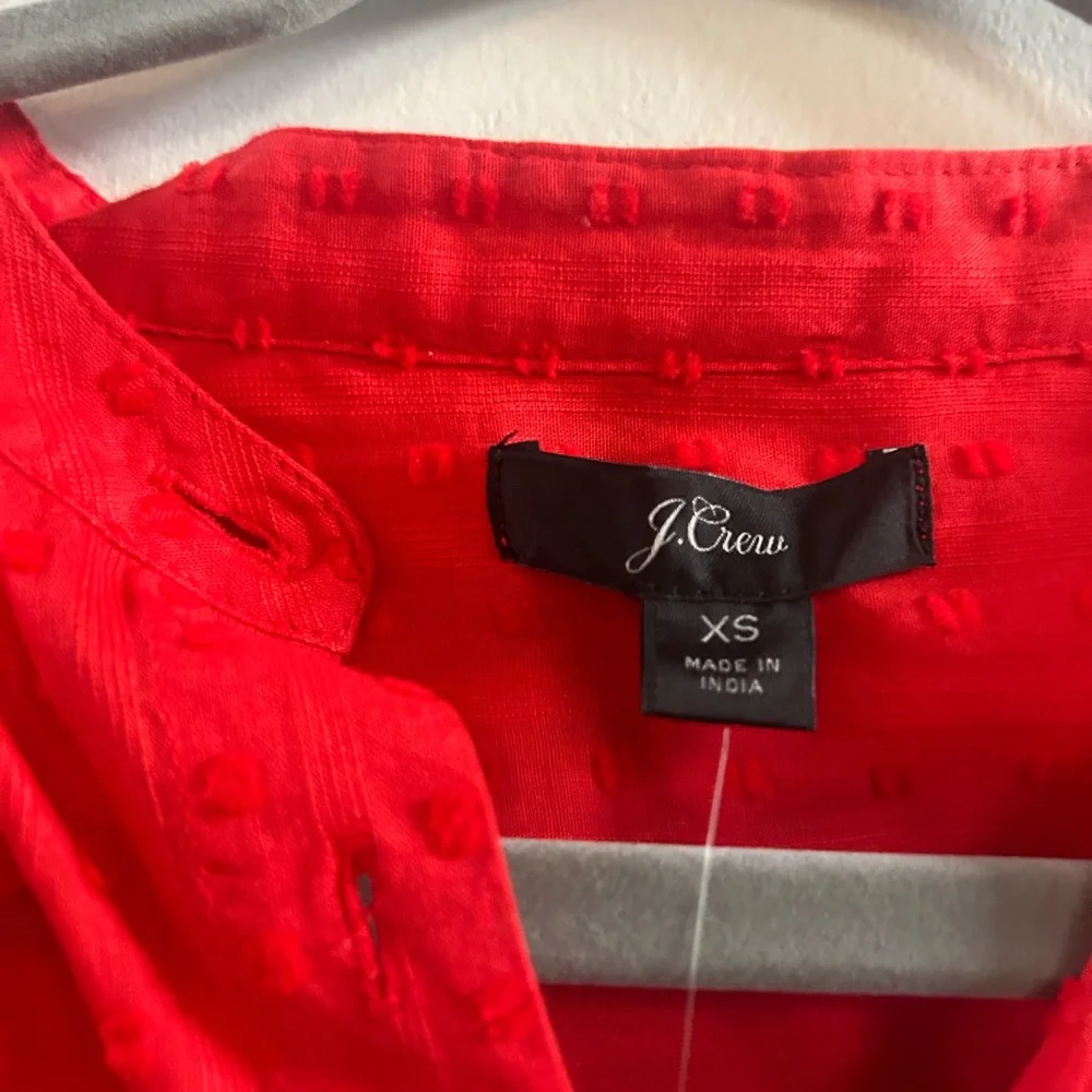 J.crew clip dot‎ red blouse new with tags XS